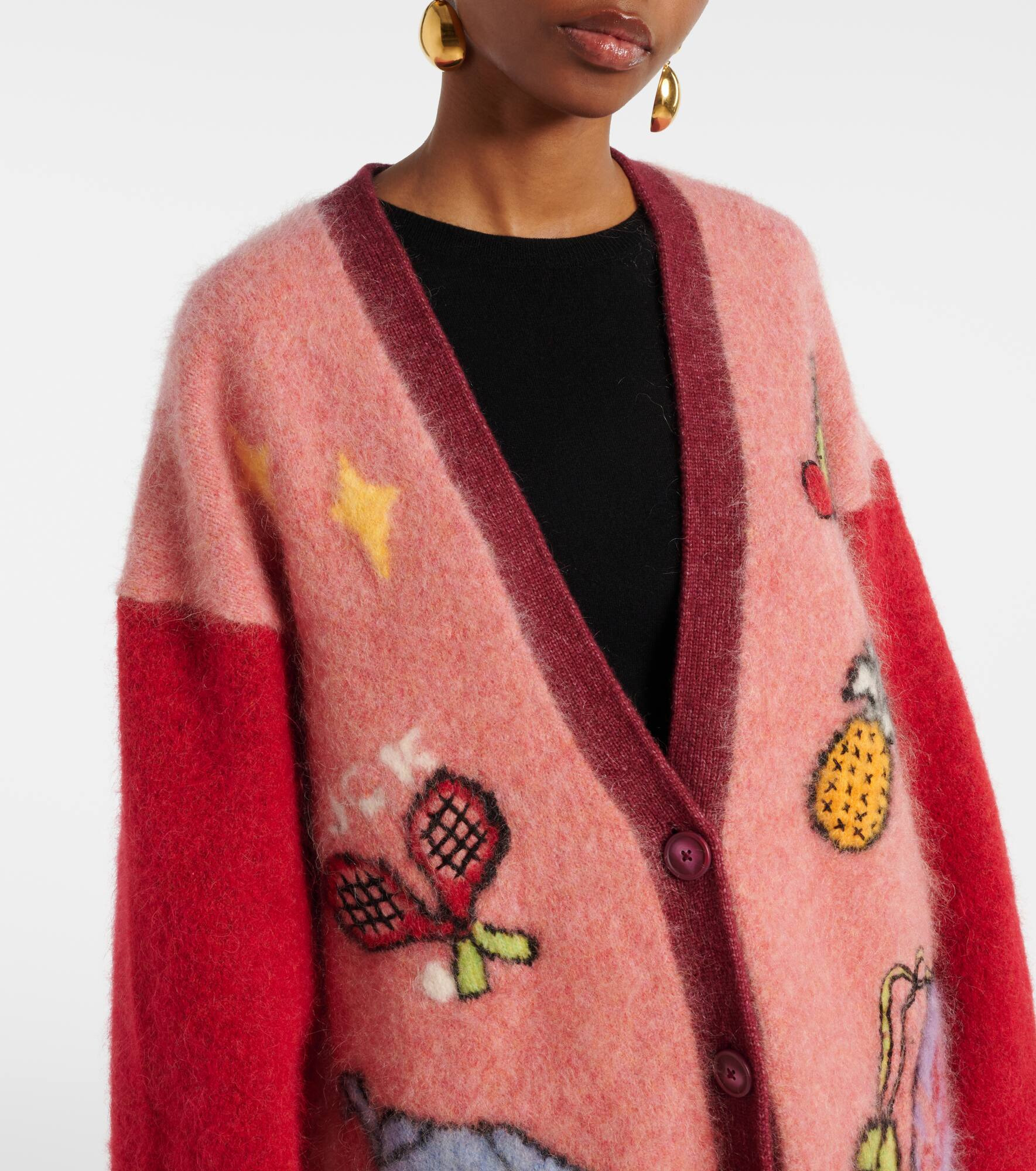 Court embroidered wool-blend cardigan - 4