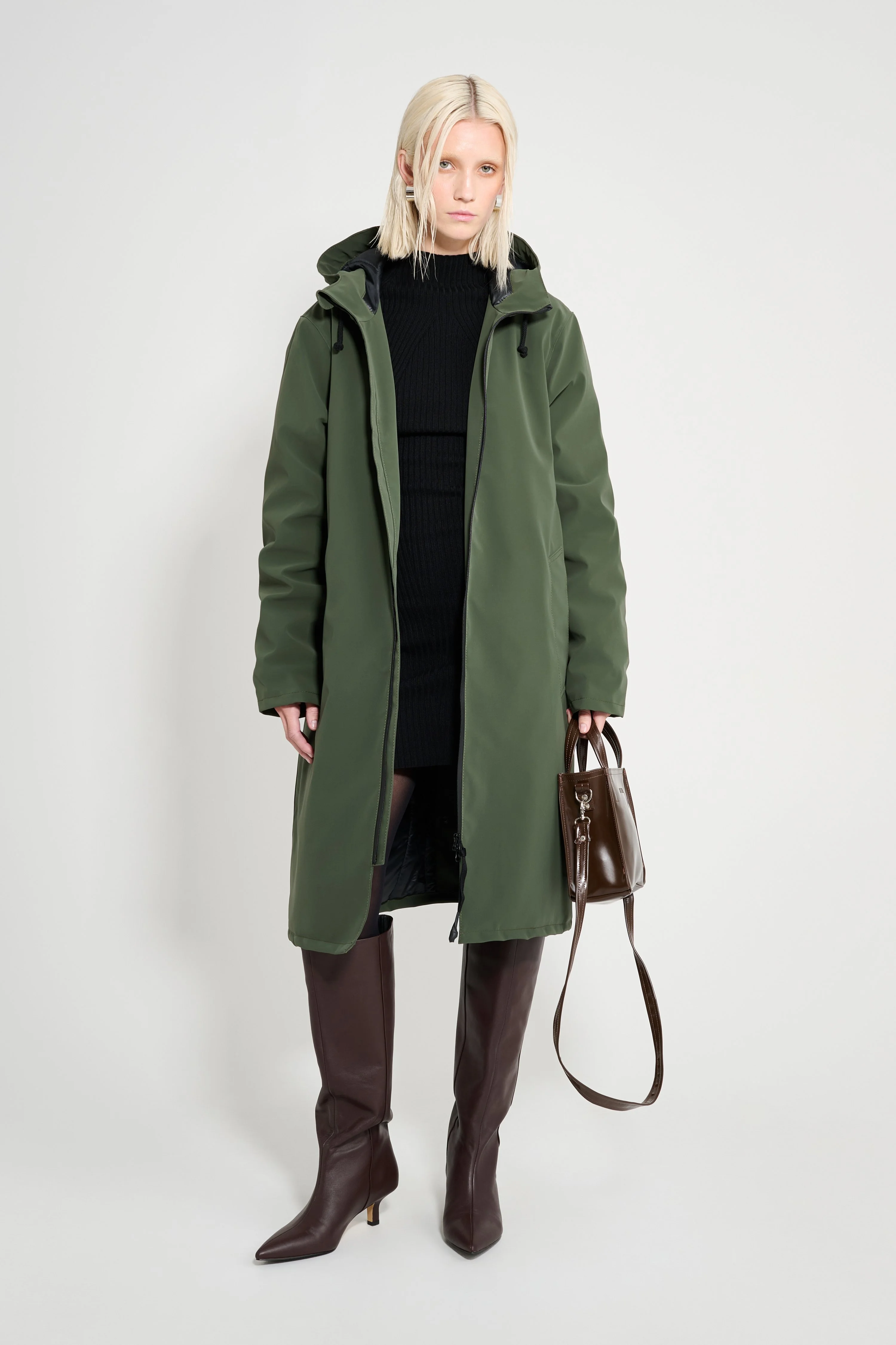 Stockholm Long Matte Winter Coat Green - 1