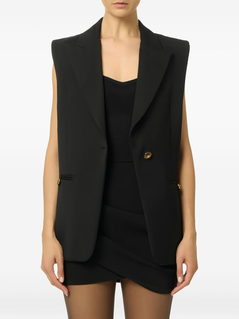 ELISABETTA FRANCHI peak-lapels button-up waistcoat outlook