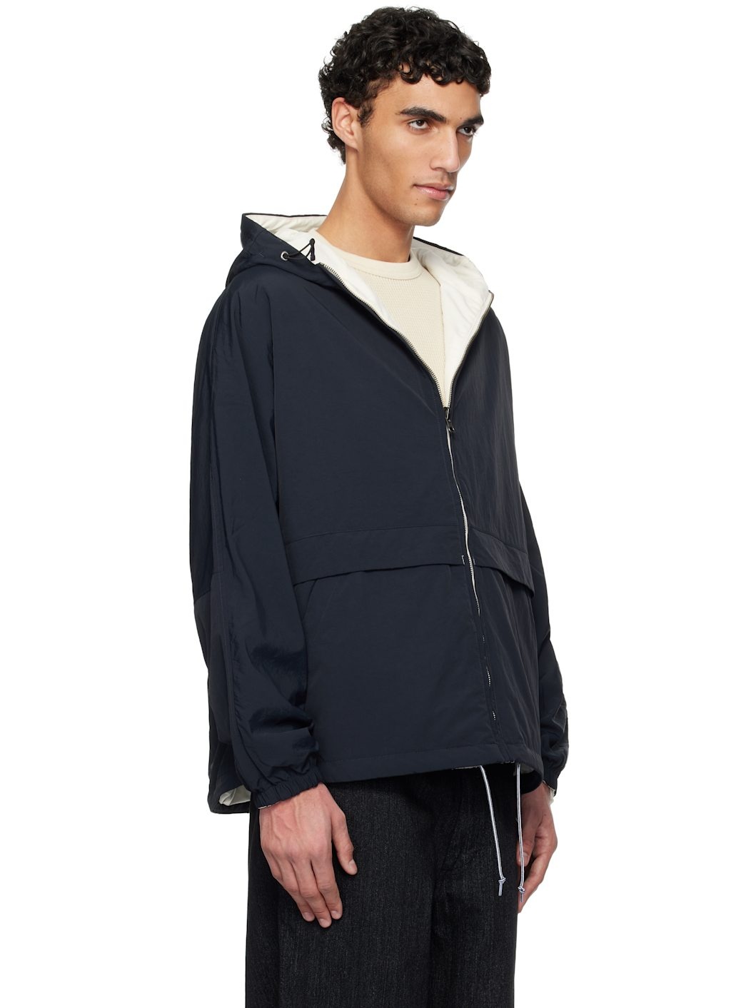 Black Hooded Reversible Jacket - 2