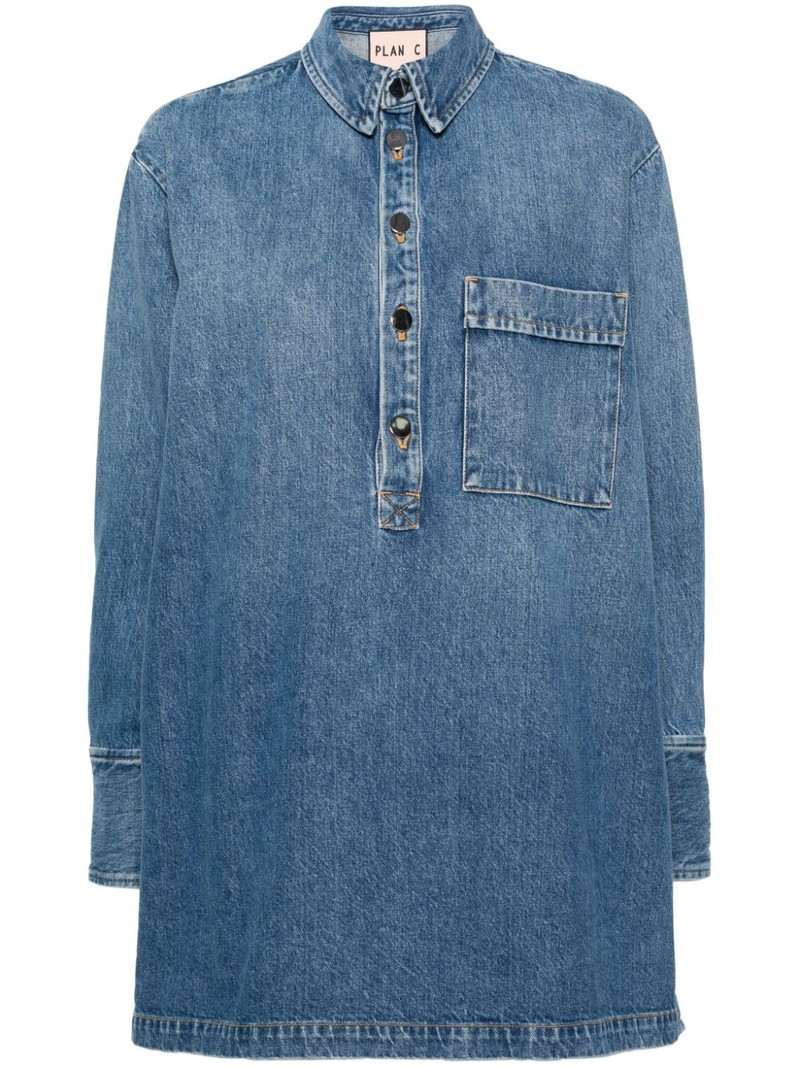 side-buttoned denim blouse 1