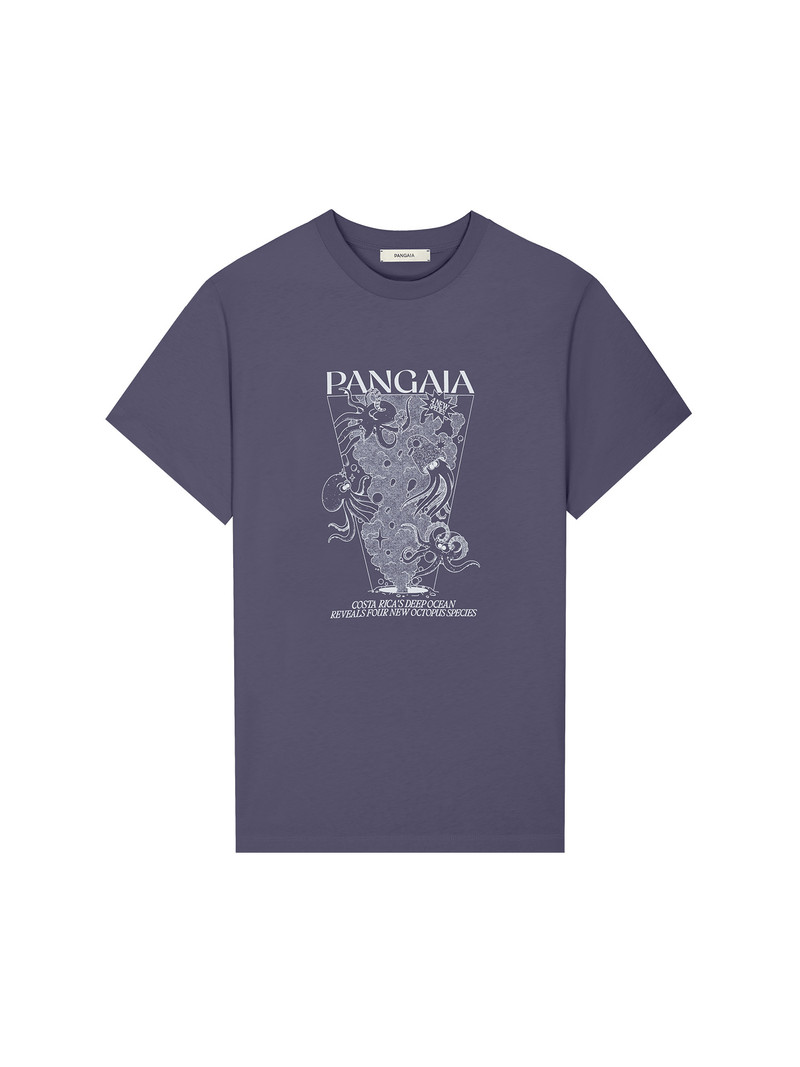 PANGAIA Mens New Octopus Hope T-Shirt - Slate Blue outlook