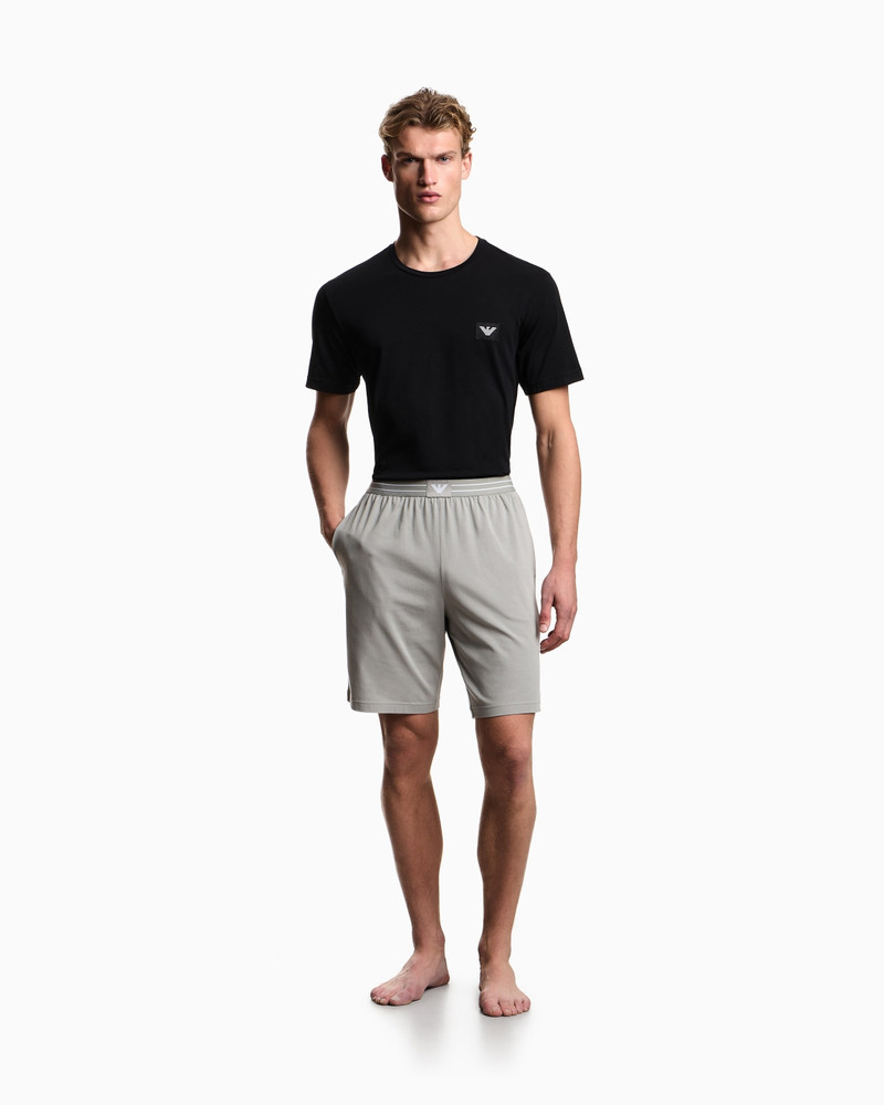 ASV LOGO LABEL ORGANIC JERSEY PYJAMAS WITH BERMUDA SHORTS 2