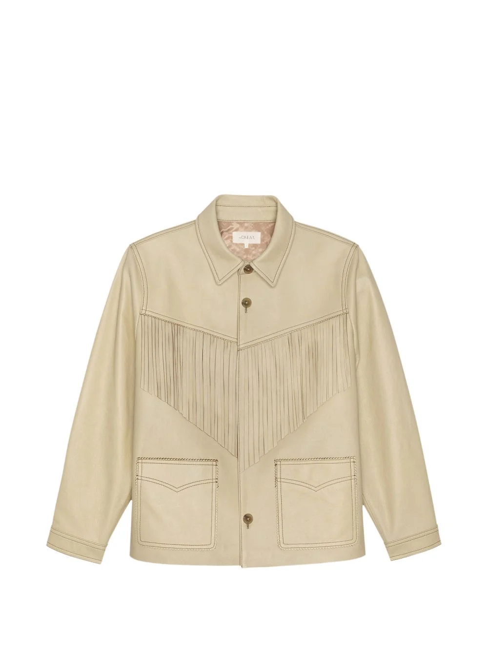 fringe leather jacket - 1