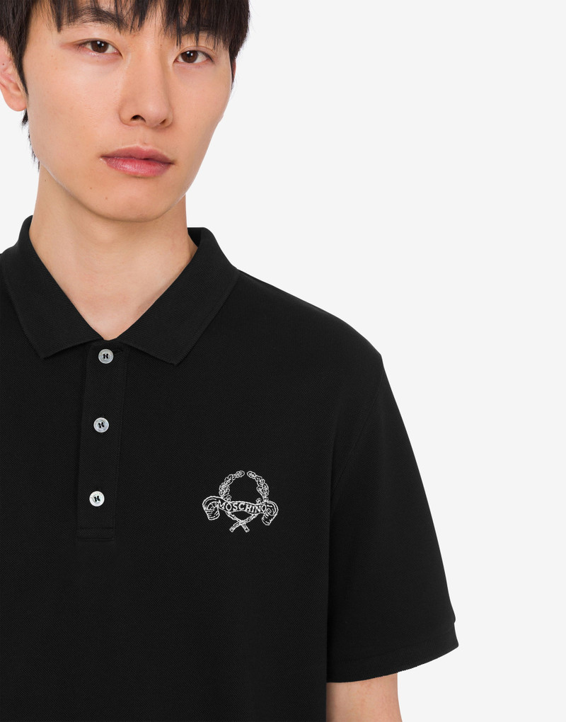 COTTON PIQUE POLO SHIRT LAUREL CROWN 4