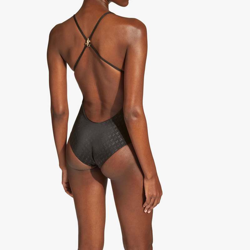 Eudora
Black JC Monogram-Print Regenerated Nylon and Lycra Cross-Strap Swimsuit 6