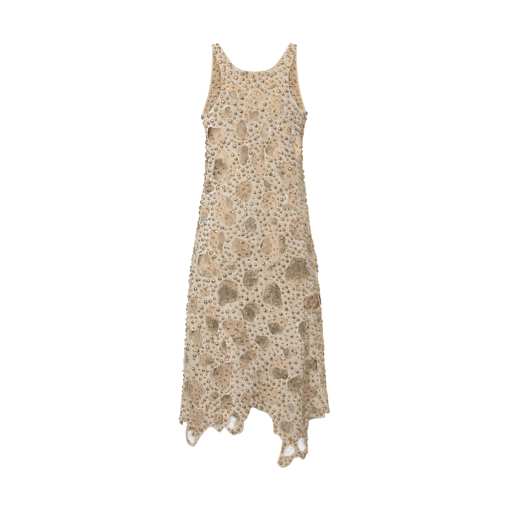 Sheer Detail Beaded Tank Dress - 3