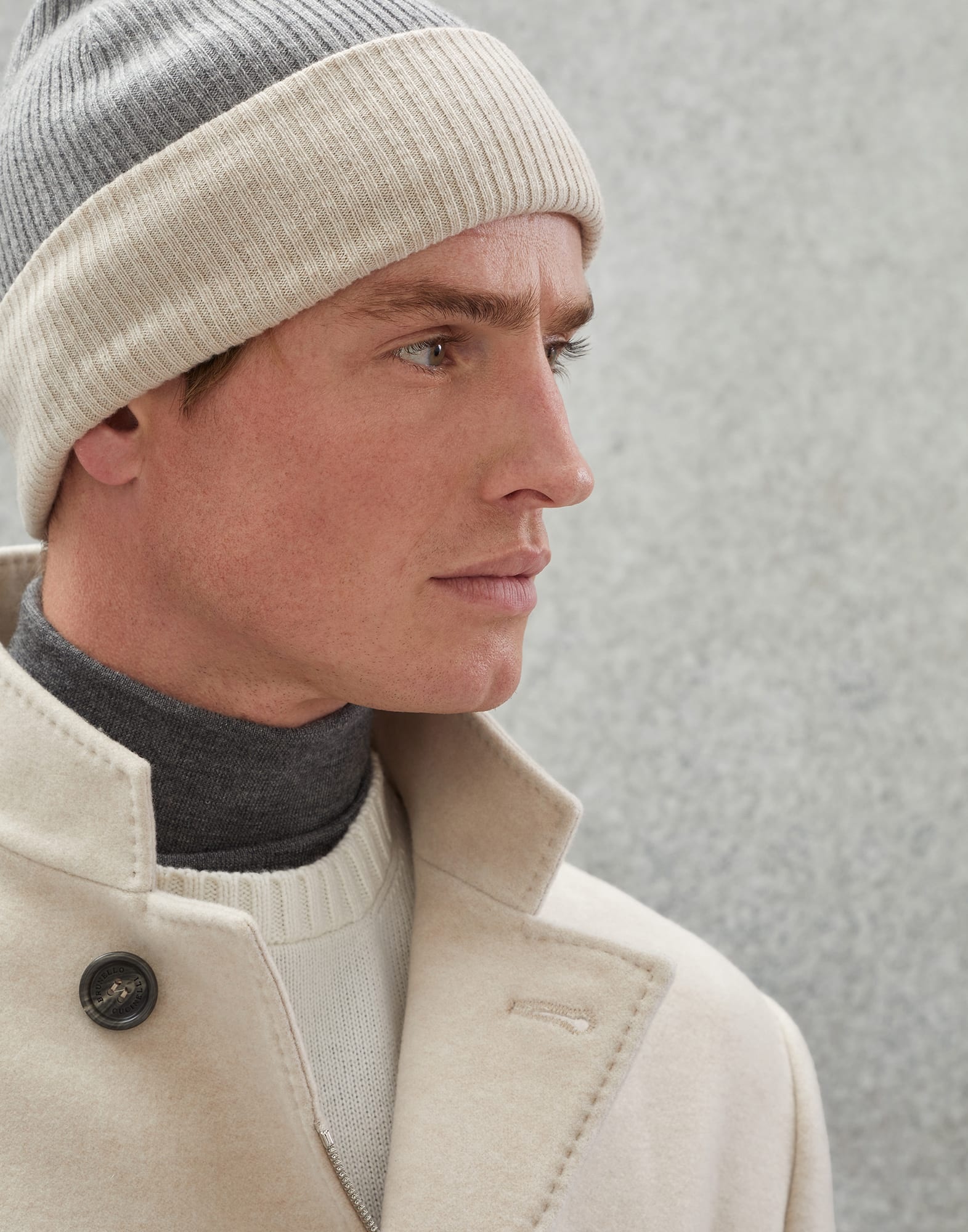 Cashmere double knit ribbed beanie - 3