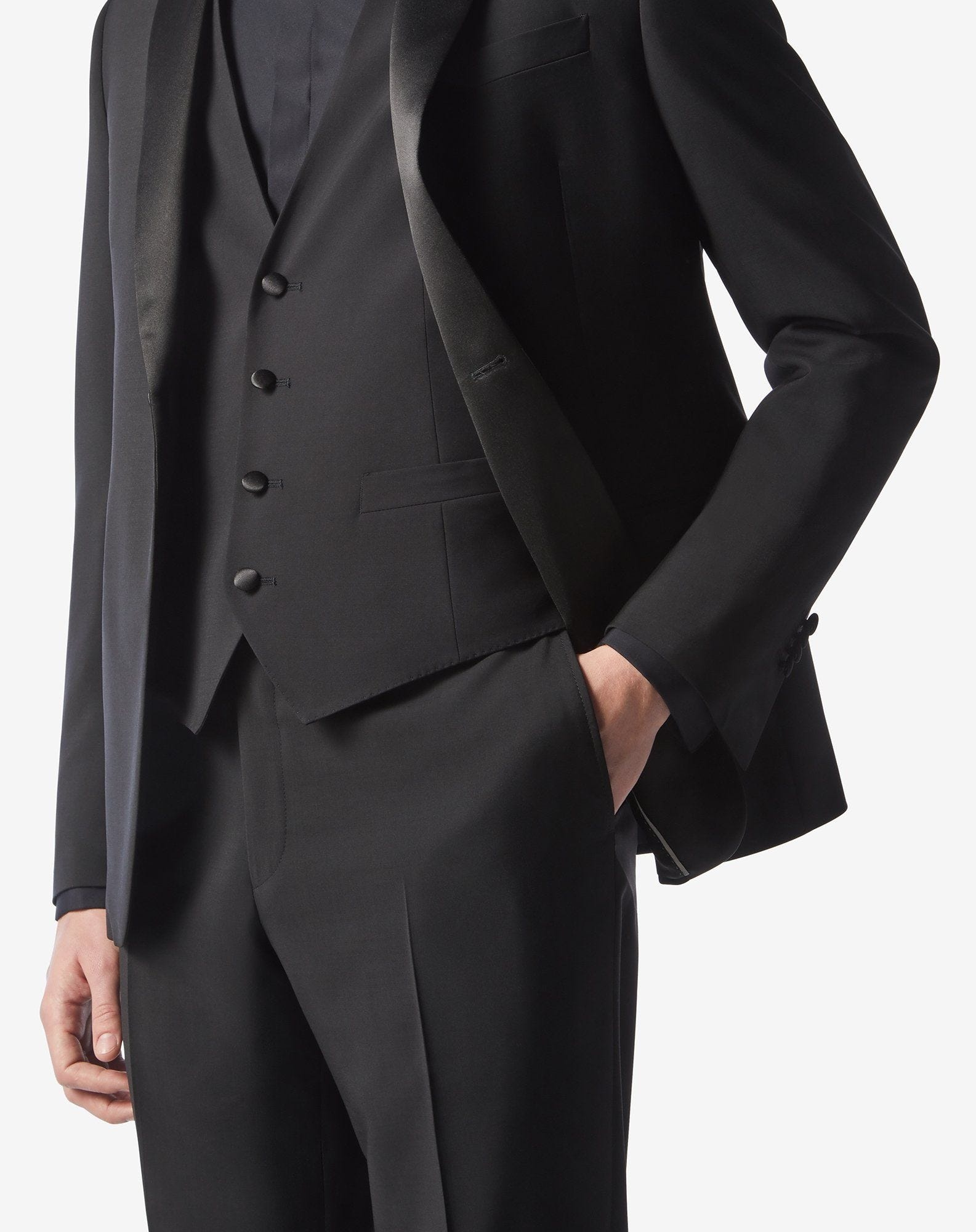 Black wool and mohair tuxedo - 5