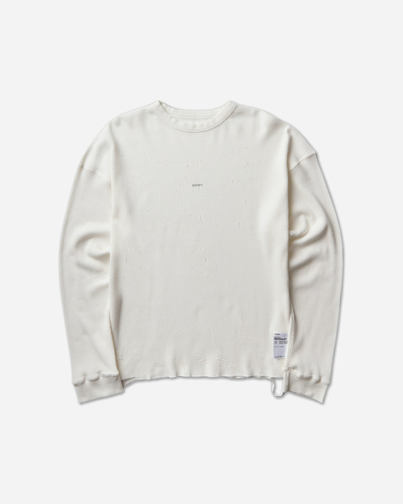 Men's MothTech Waffle Long T-Shirt Off White 1