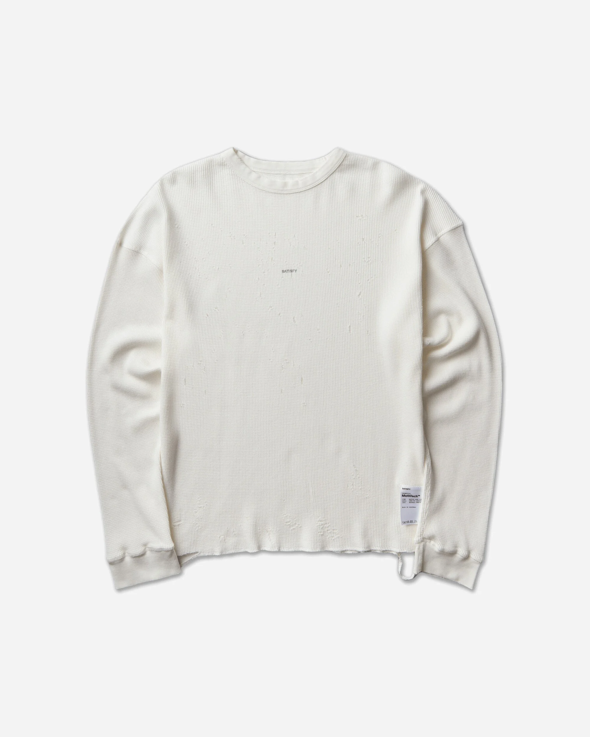 Men's MothTech Waffle Long T-Shirt Off White - 1