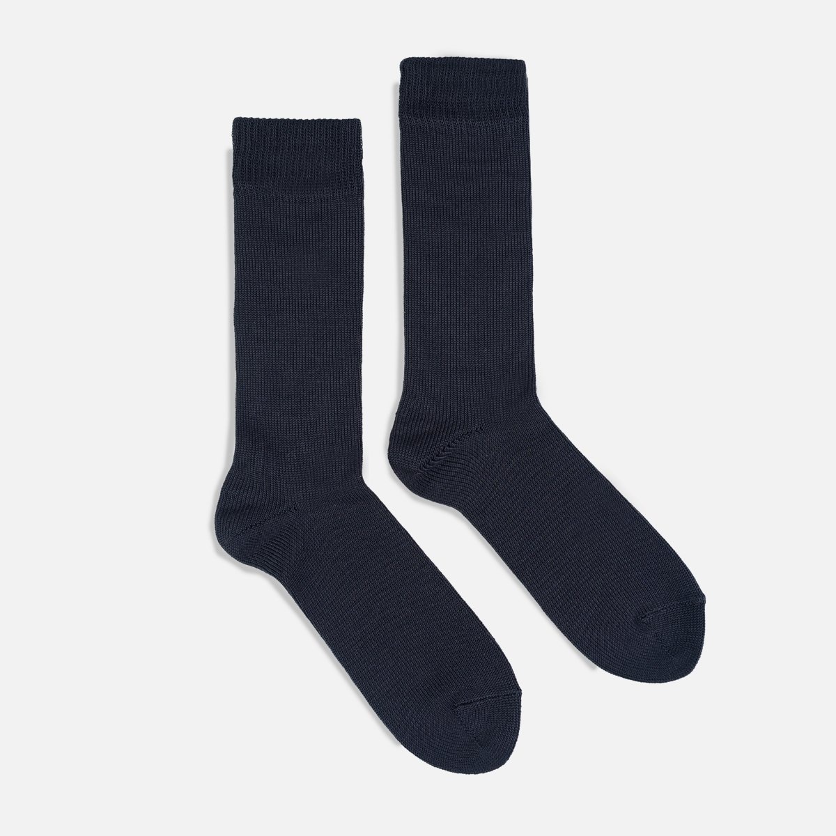 DEC-MER-BLK Decka Plain Mercerized Socks - Black - 1