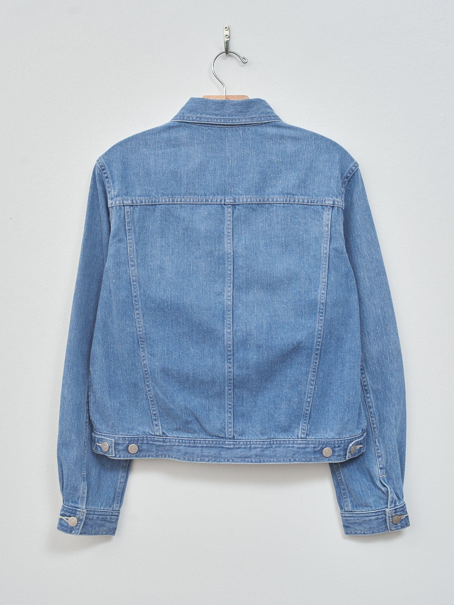 Selvedge Faded Light Denim Blouson - Light Indigo - 6
