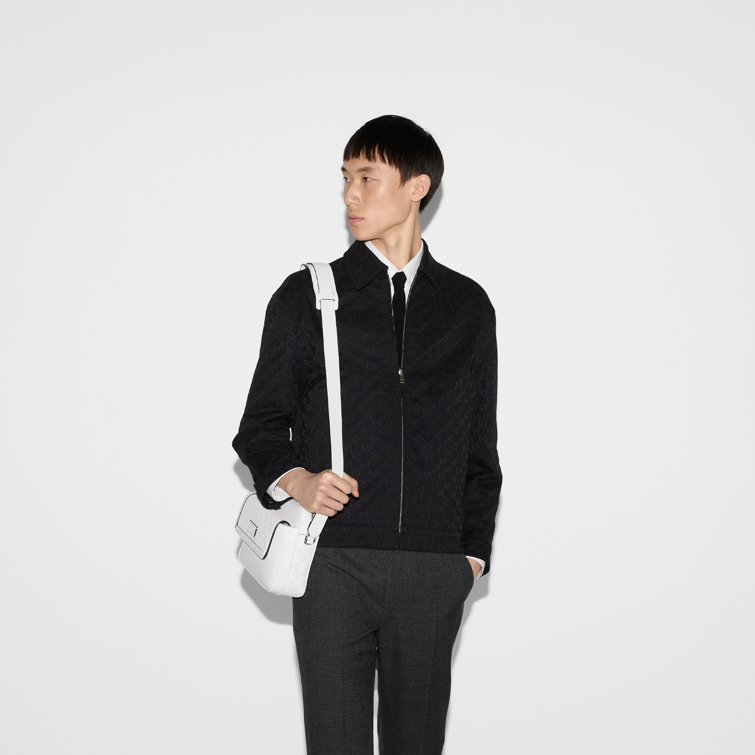 Reversible nylon and GG canvas jacket - 7