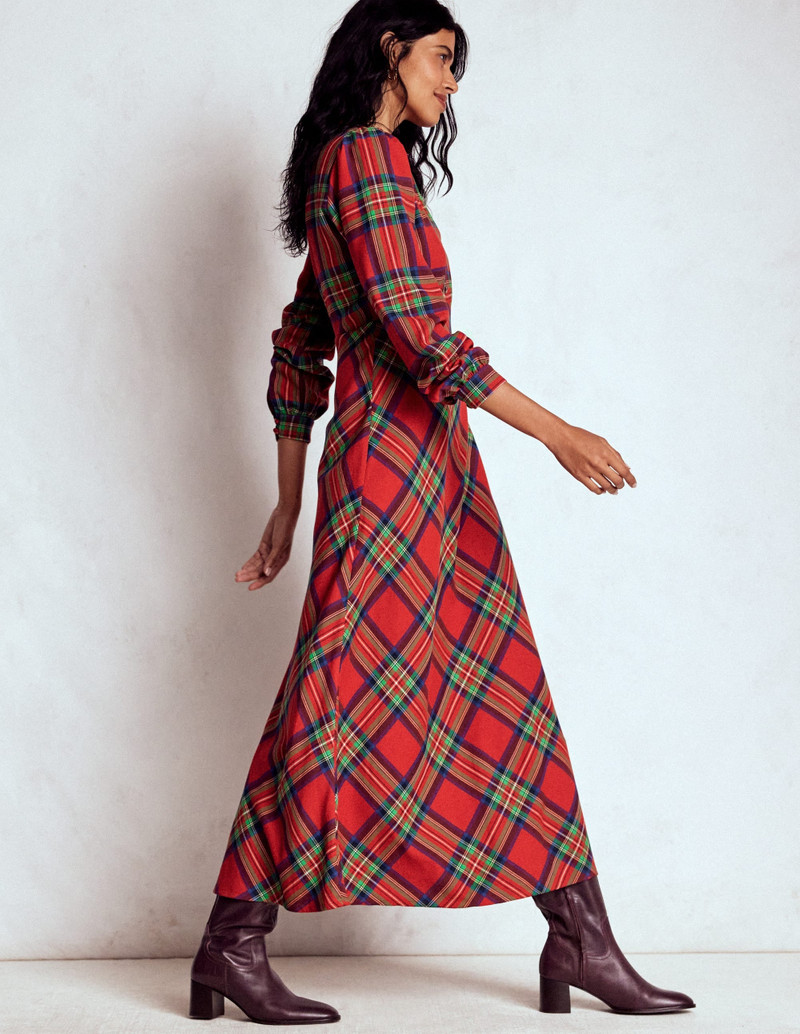 Cassie Check Tea Dress-Red, Blue and Green Check 6