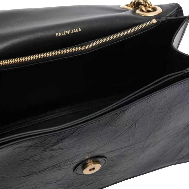 (WMNS) Balenciaga Crush Medium Chain Bag 'Black' 716393210IT1000 - 4