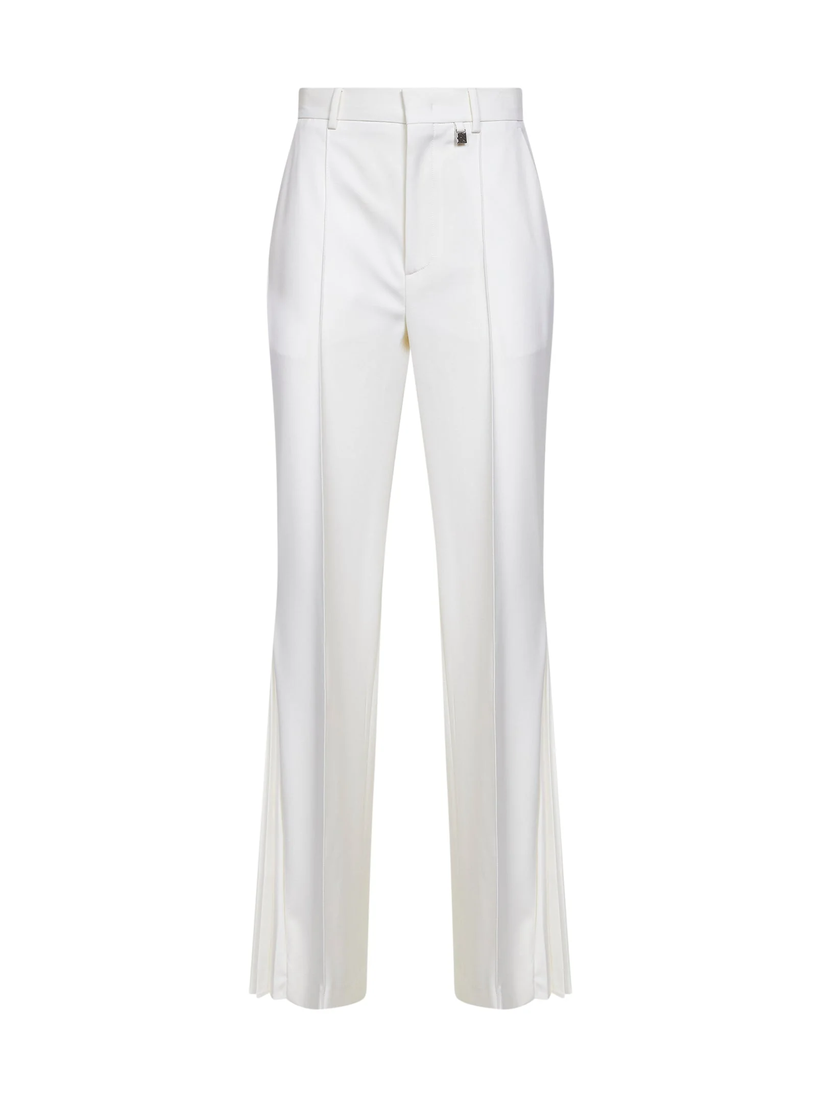 White virgin wool flared trousers - 1