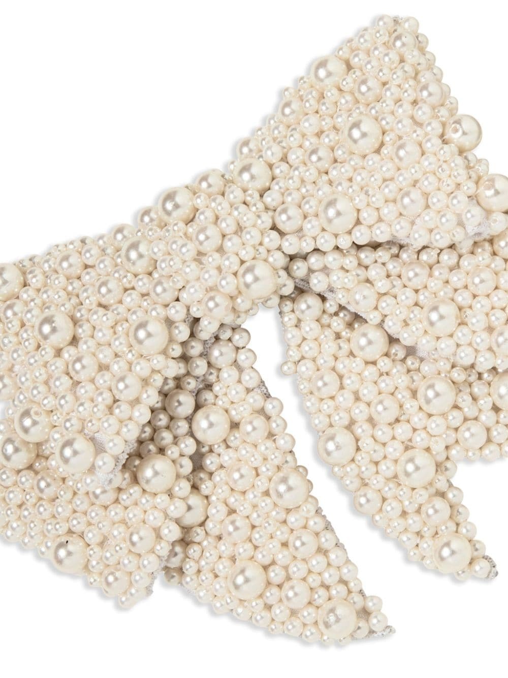 Bianca pearl embellished bow barrette - 2