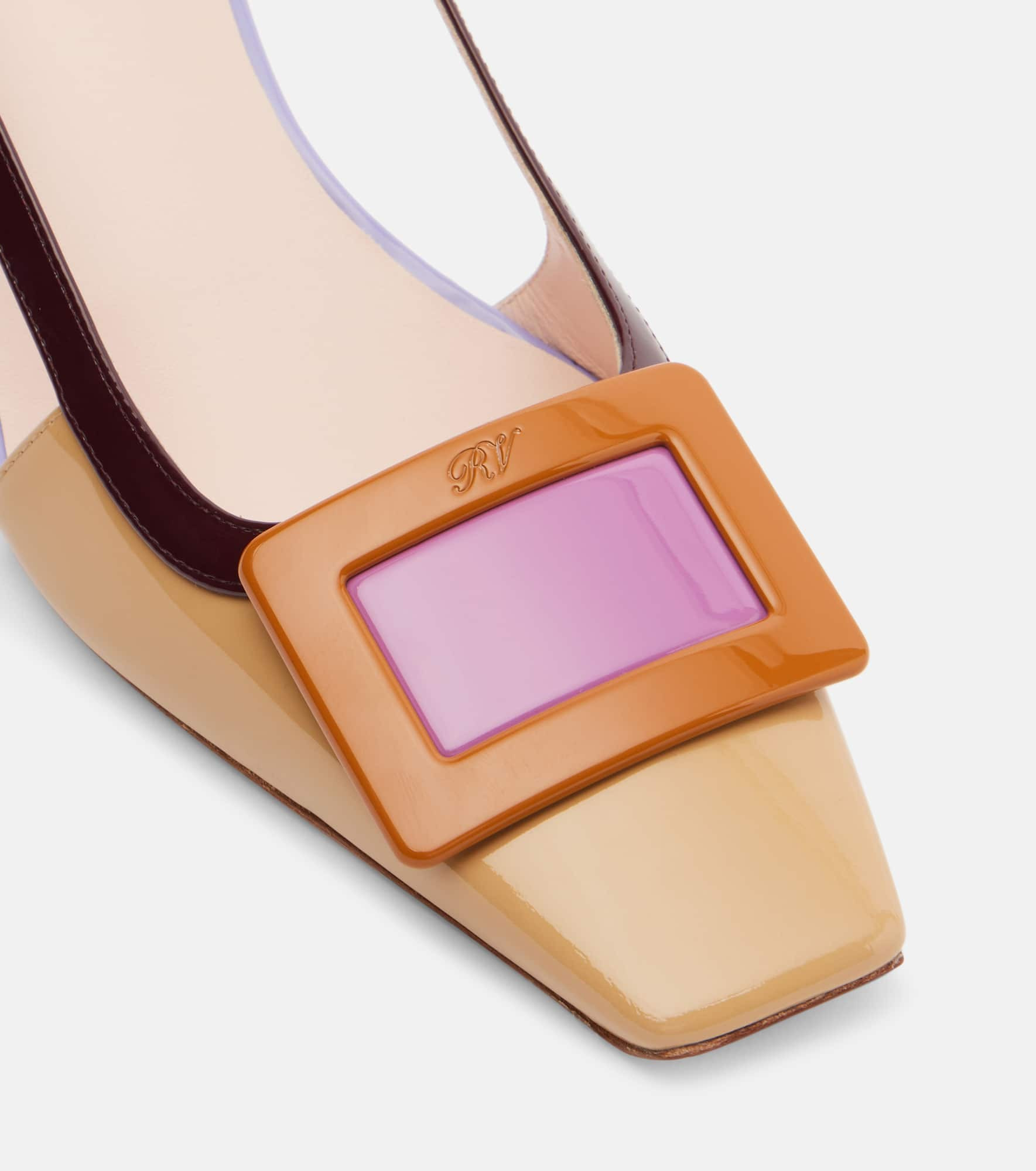 Belle Vivier 45 leather slingback pumps - 5