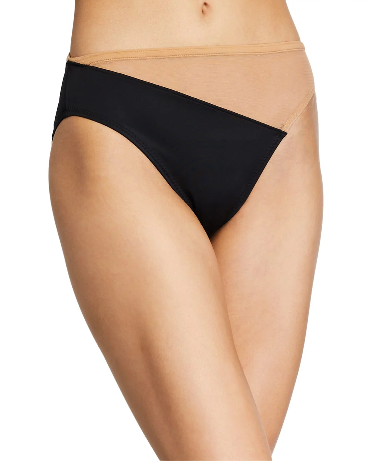 Snake Mesh High-Waist Bikini Bottom - 1