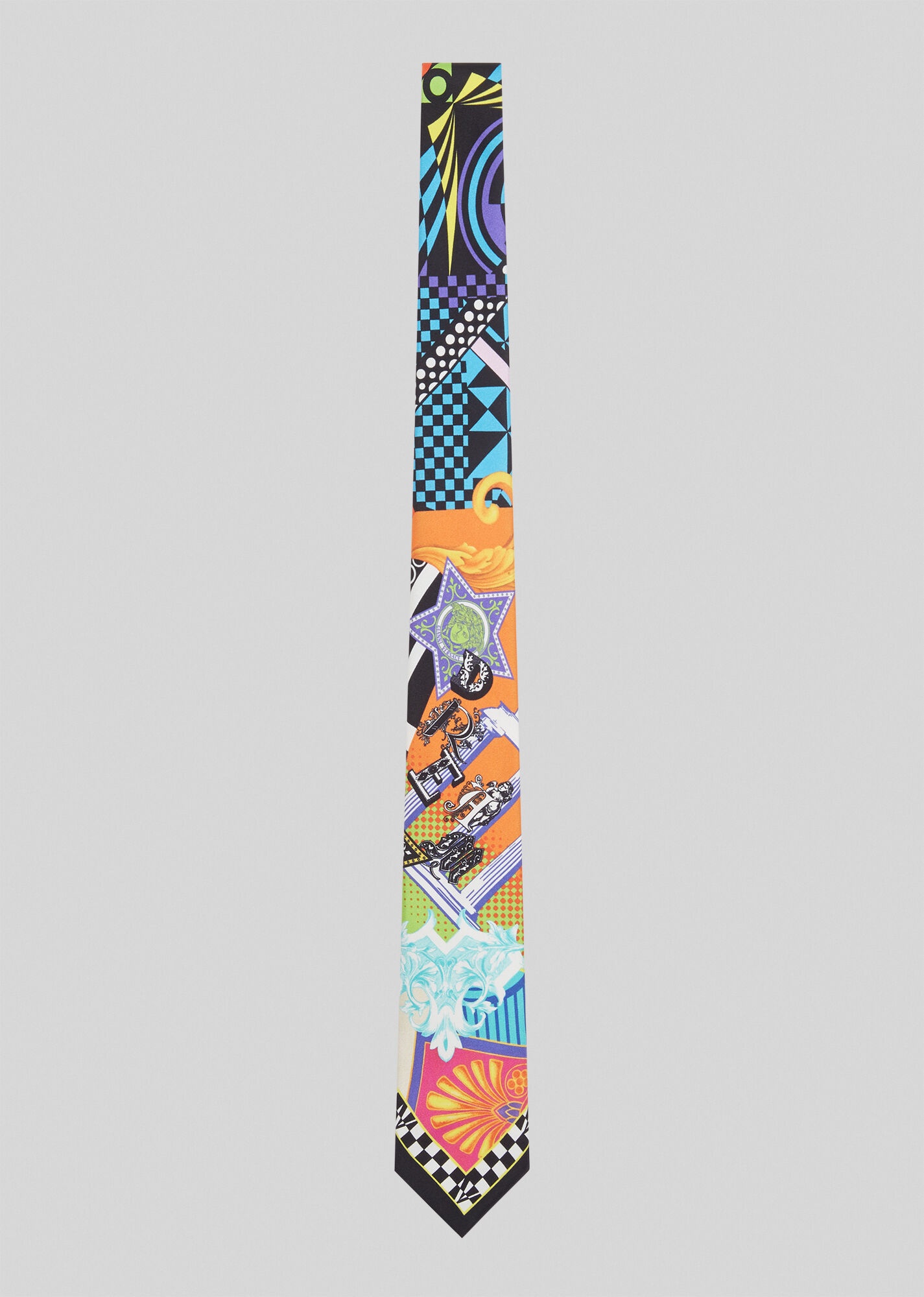 Pop Temple Print Silk Tie - 1