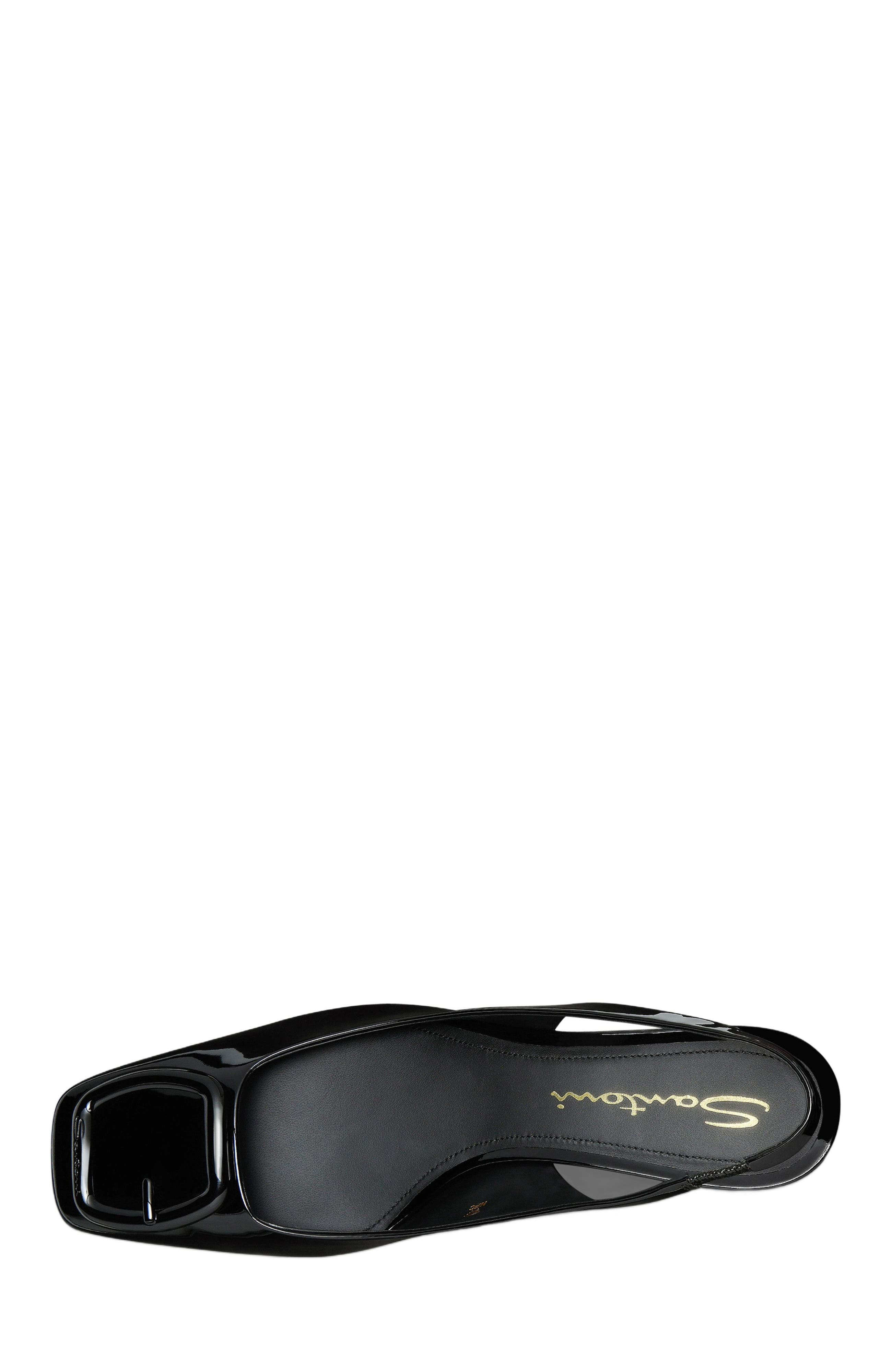 Santoni Women's Lemon Patent Sling Back in Black at Nordstrom - 2