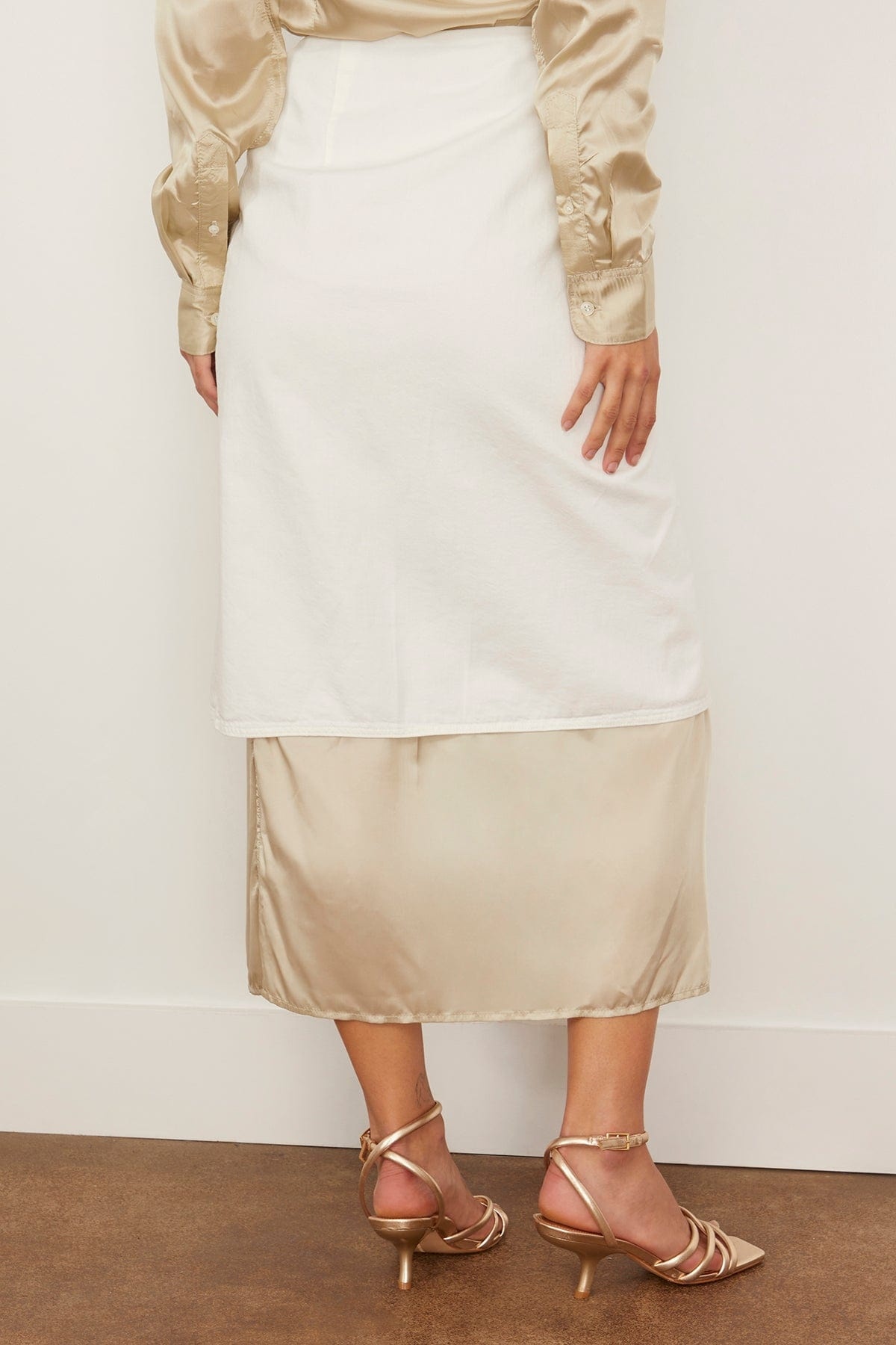 Silene Denim Skirt in Off White - 4