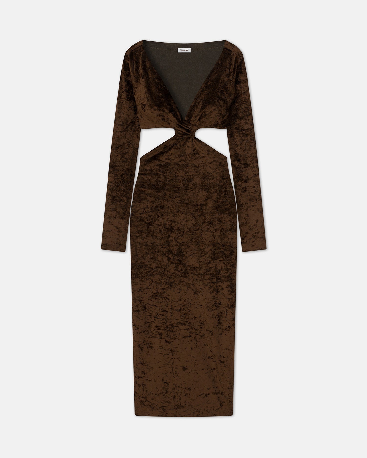 Cut-Out Crushed-Velvet Dress - 4