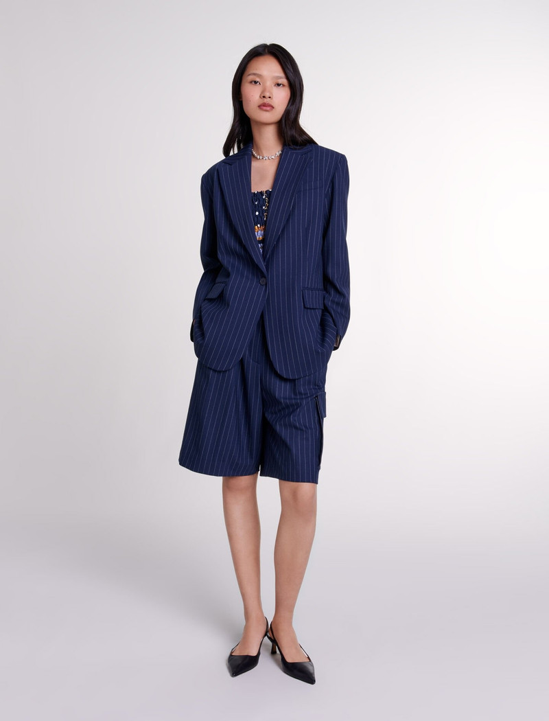 maje Striped suit jacket outlook