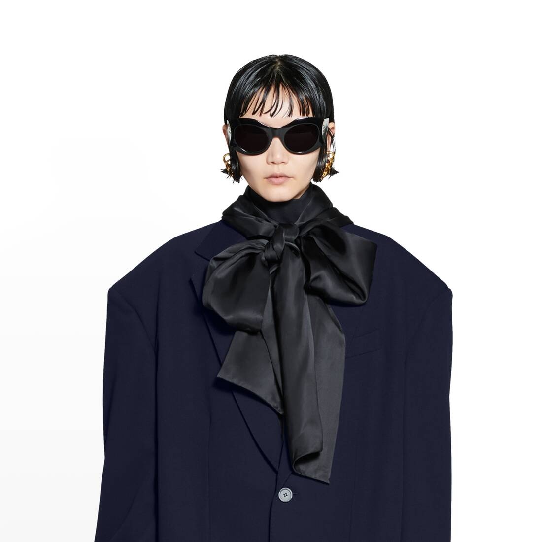 Oversized Jacket in Navy Blue - 5