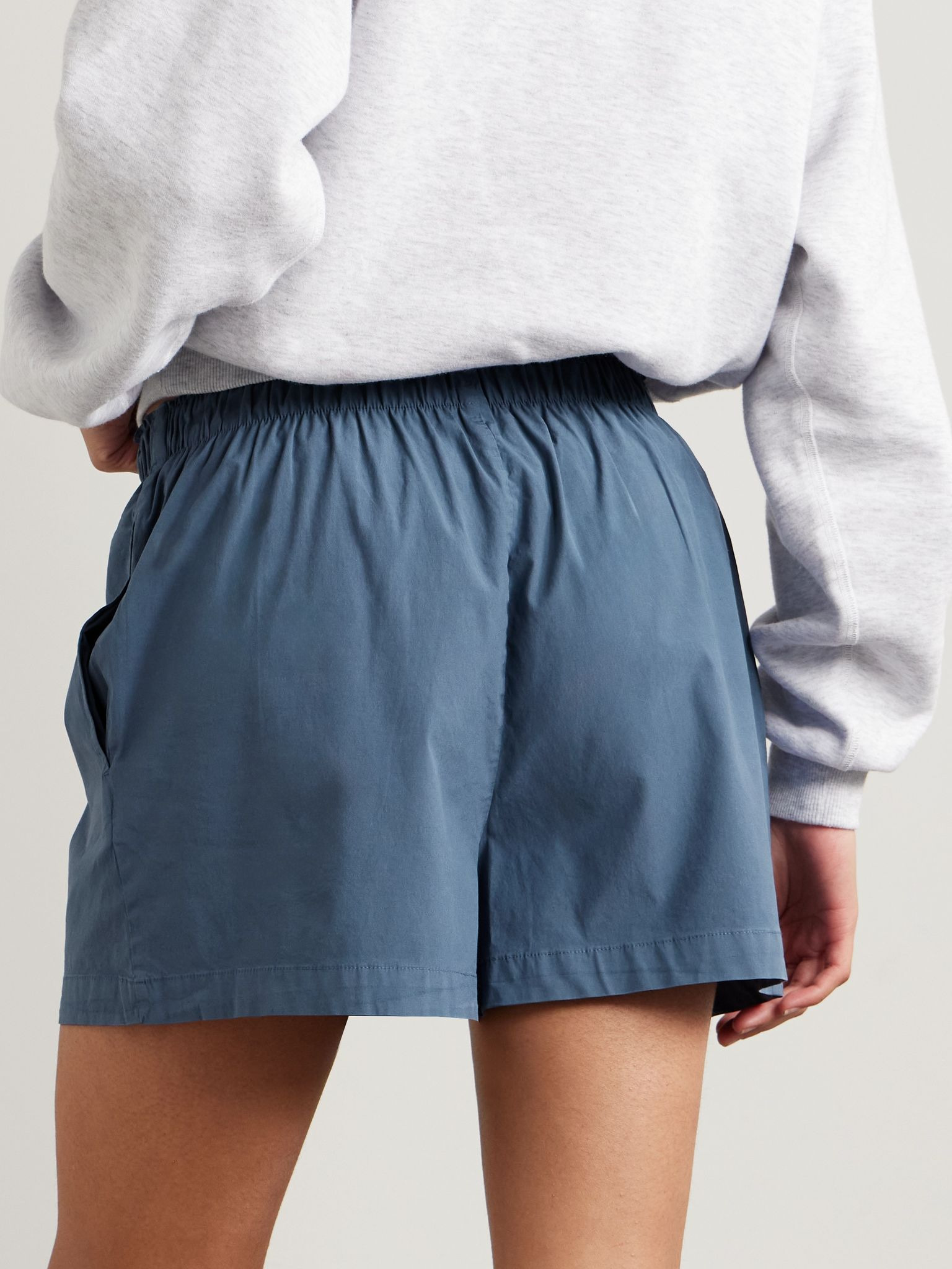 Cotton-Blend Poplin Boxers - Harbor Blue - 4