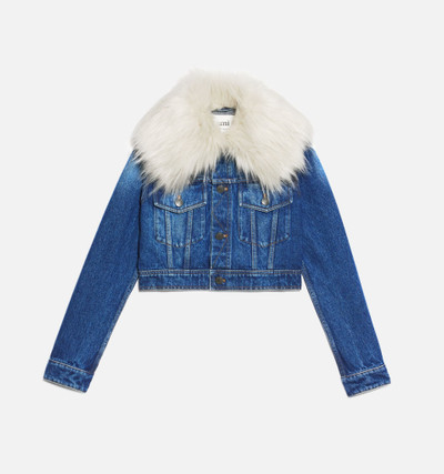 AMI Paris Denim Jacket With Synthetic Fur Collar outlook