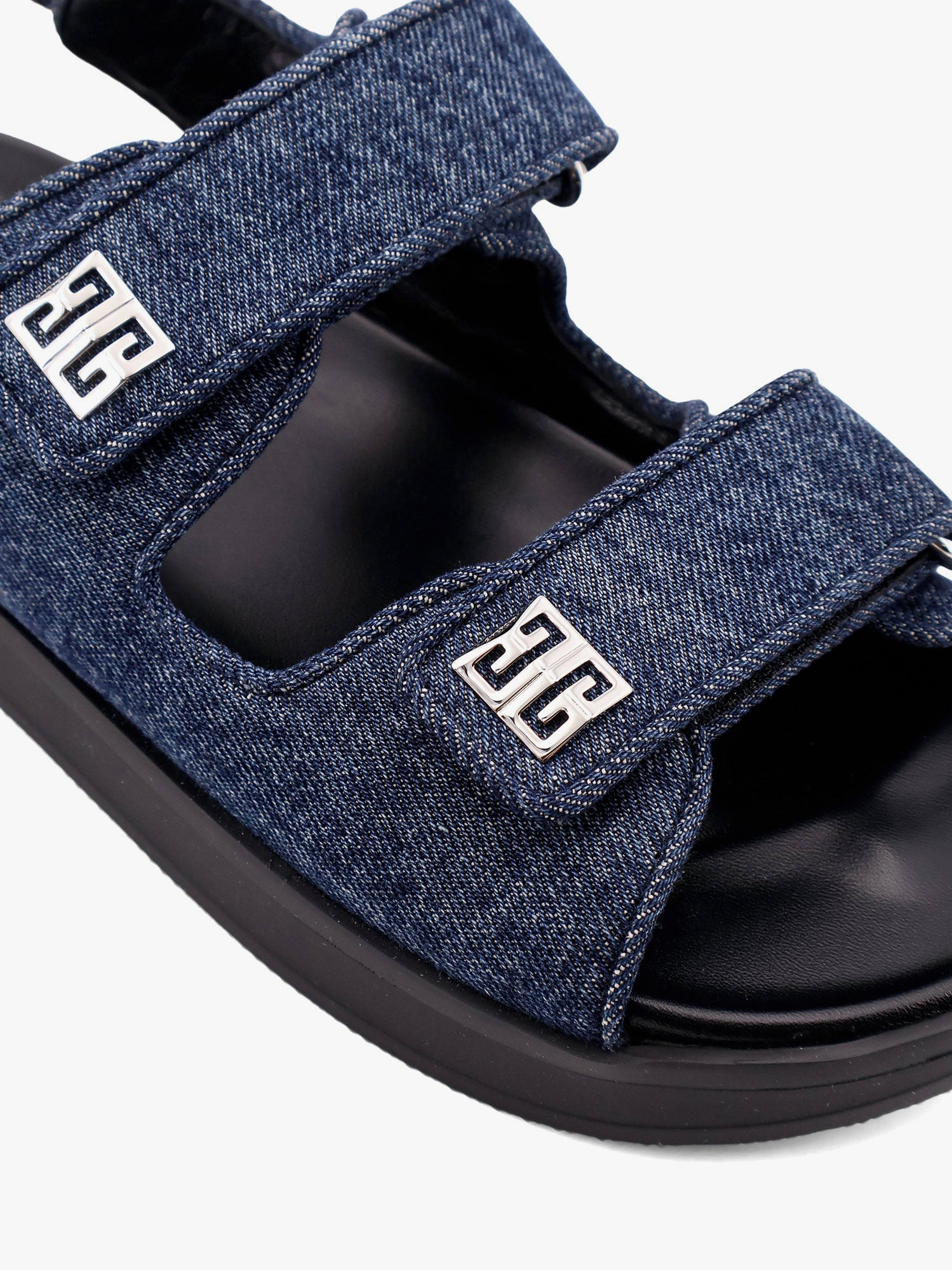 Strap Flat Denim Sandals - 5
