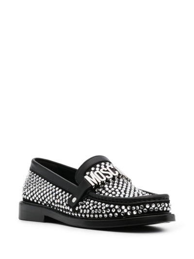 Moschino crystal-embellished leather loafers outlook