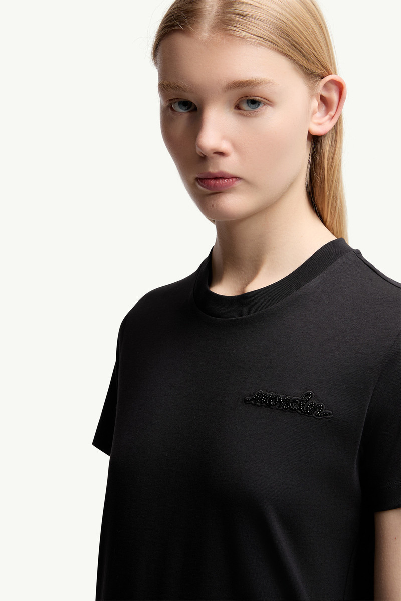 Beaded Logo Cotton T-Shirt 6