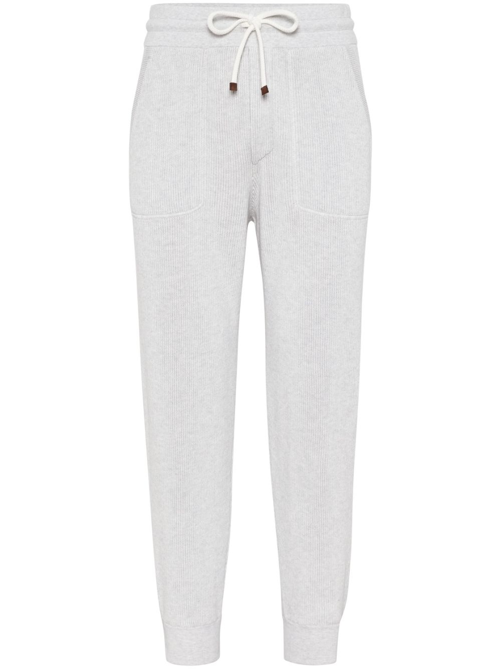 jersey-texture cotton track pants - 1