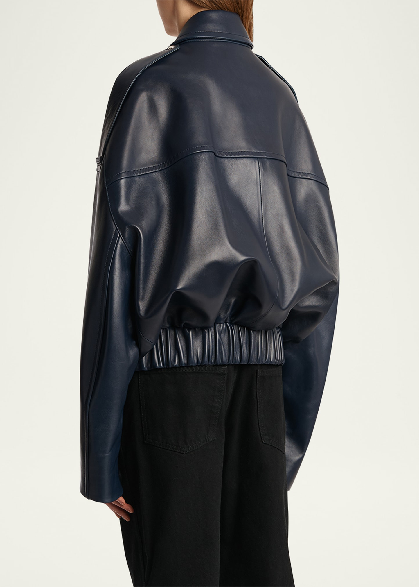 Owey Leather Bomber Jacket - 3