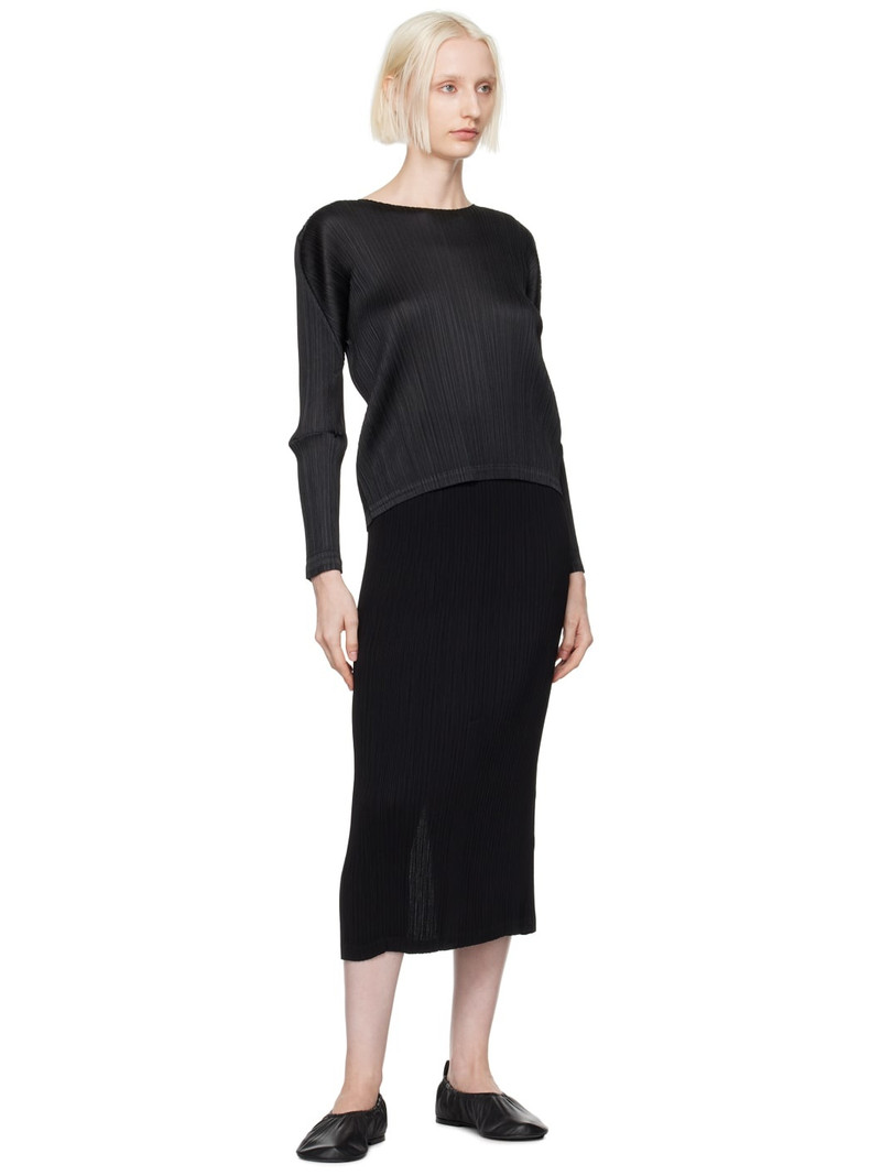 ISSEY MIYAKE Black Hatching Midi Skirt outlook