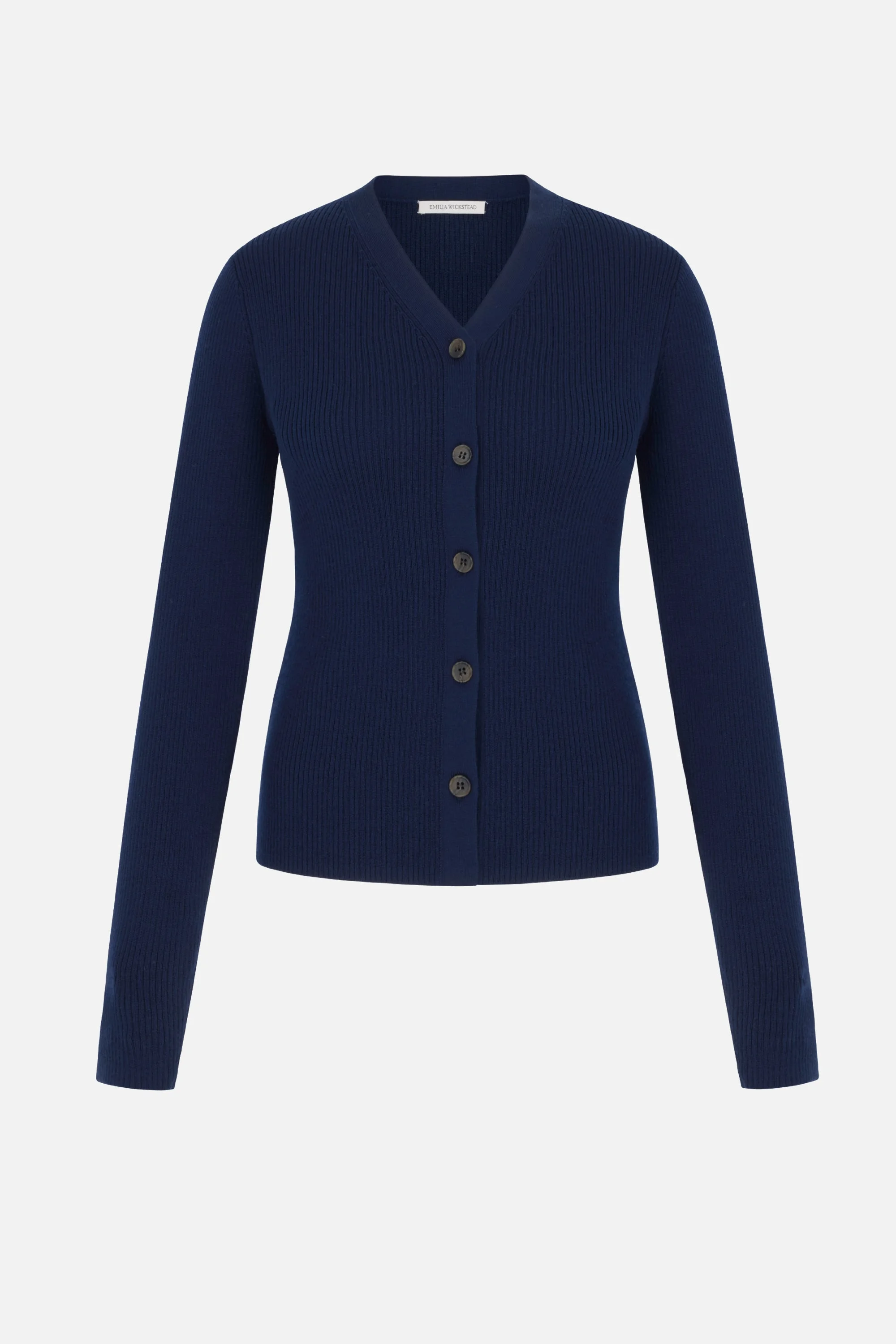 Ash Cardigan in Navy Merino Wool - 1