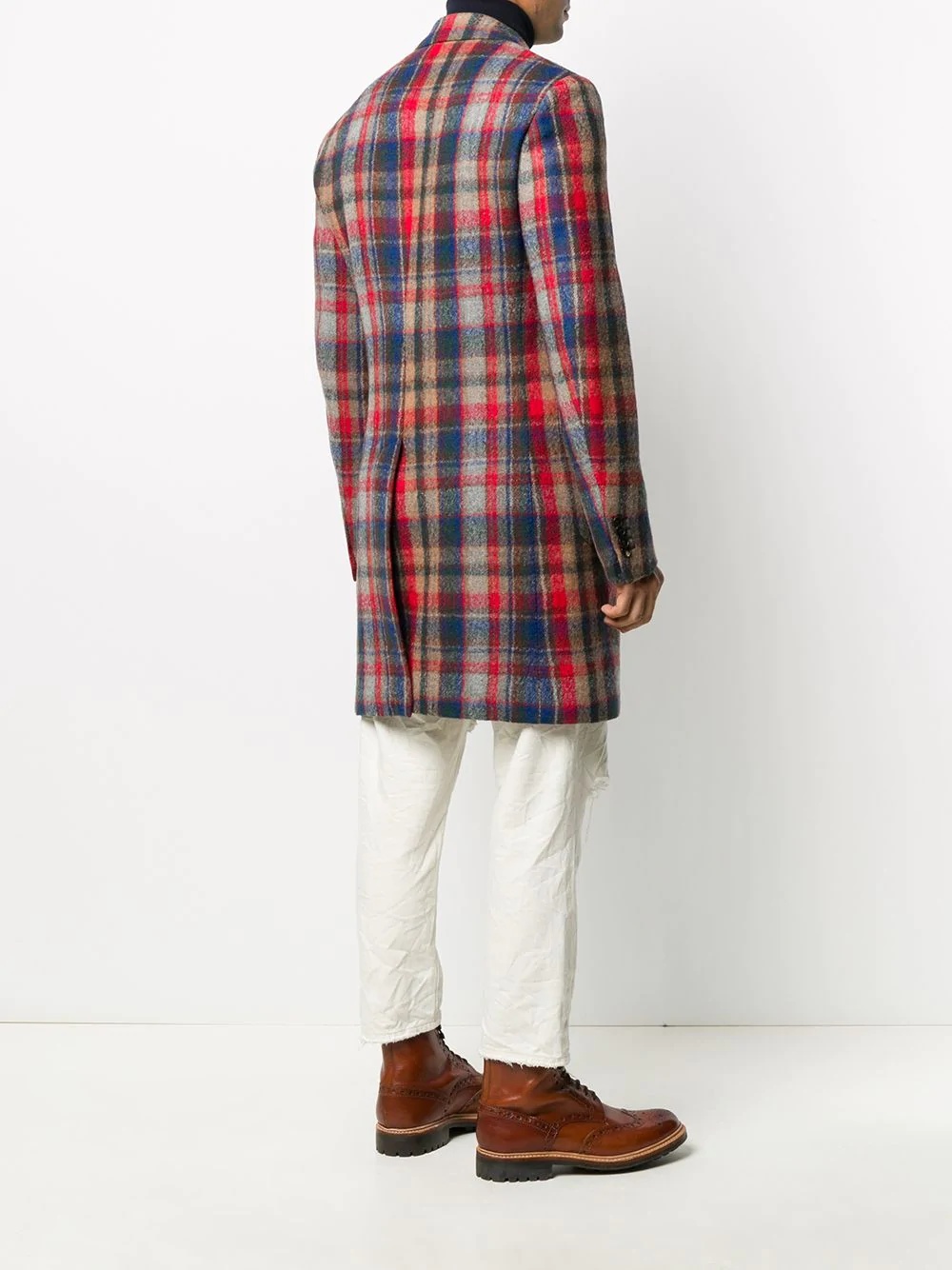 tartan wool coat - 4