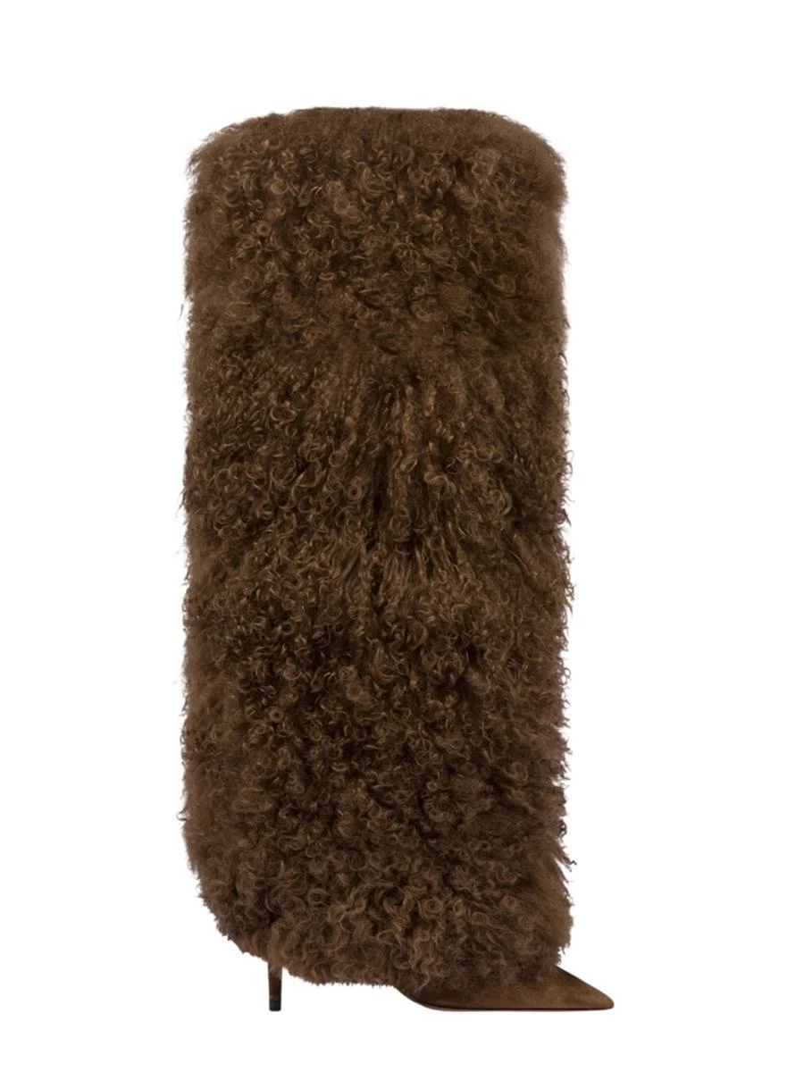 Paris Texas Furry Stiletto Boot - 1