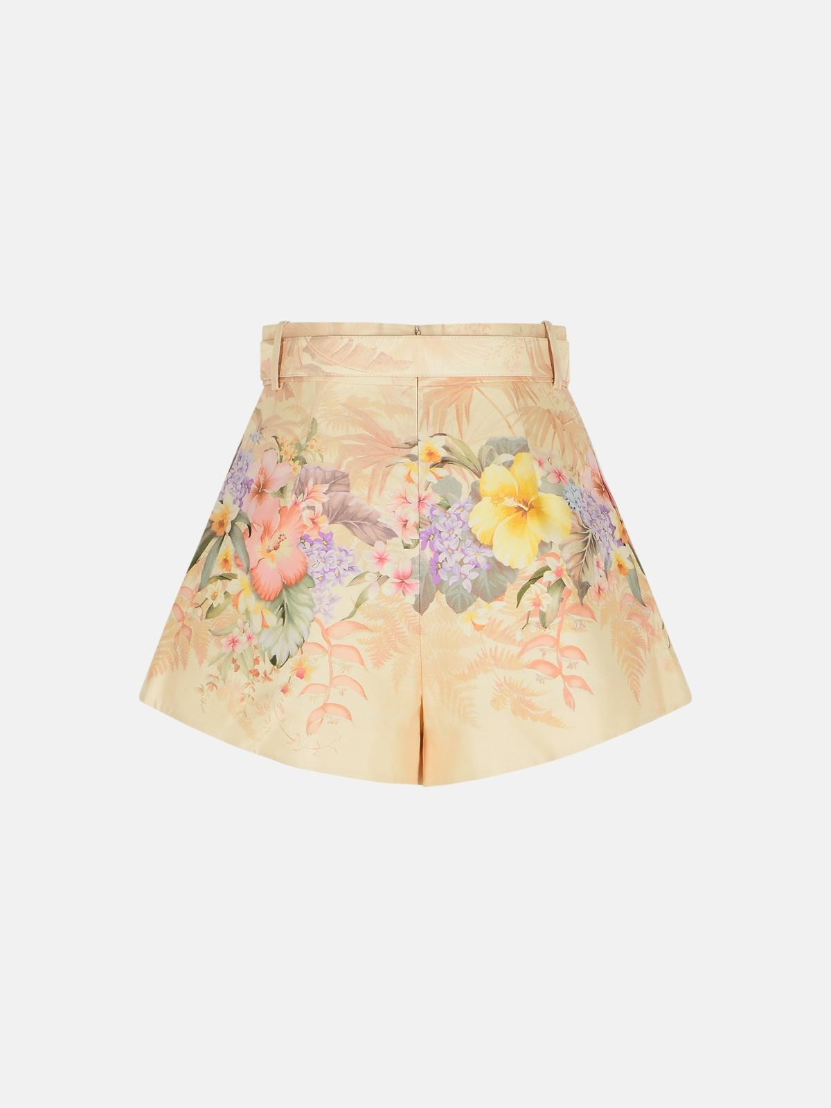 'ILLUMINATE' IVORY SILK BLEND SHORTS - 3