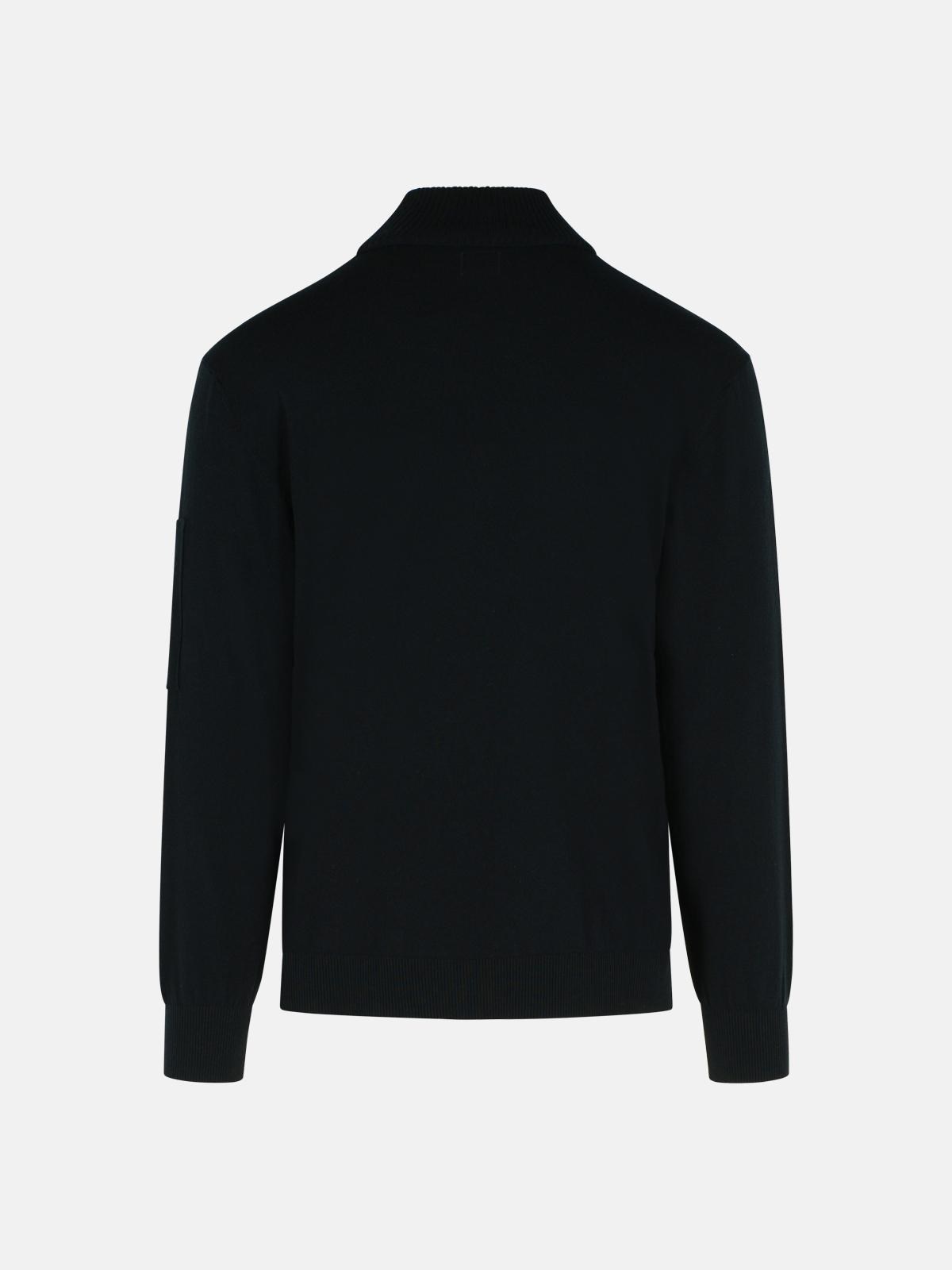 'LENS' BLACK VIRGIN WOOL BLEND TURTLENECK SWEATER - 3