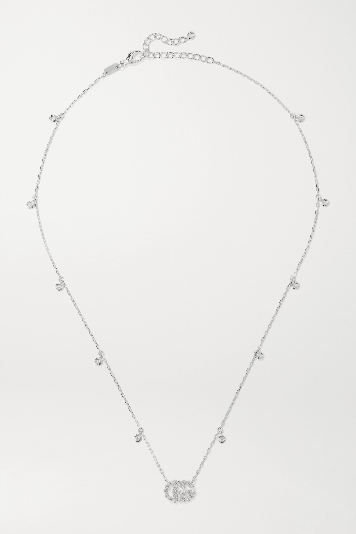 GG Running 18-karat white gold diamond necklace - 1