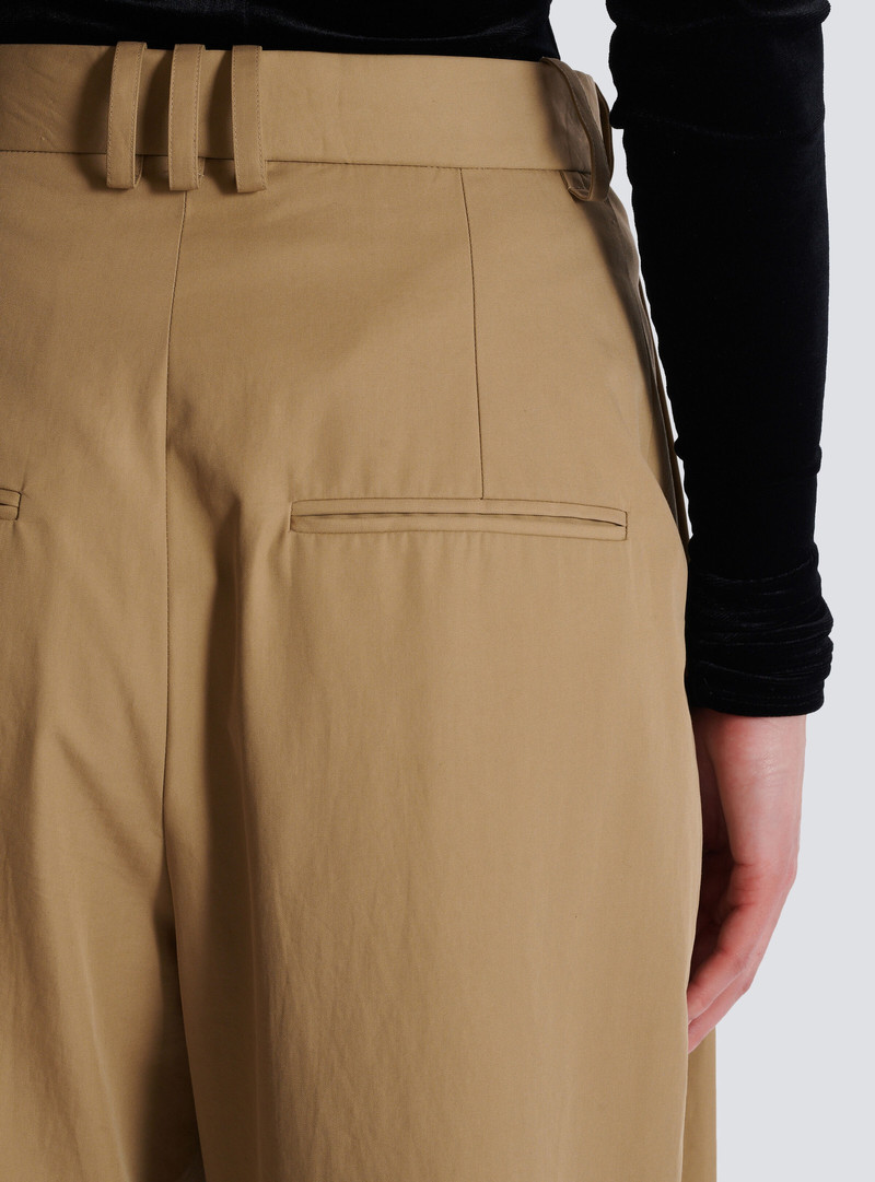 Pleated cotton trousers 6