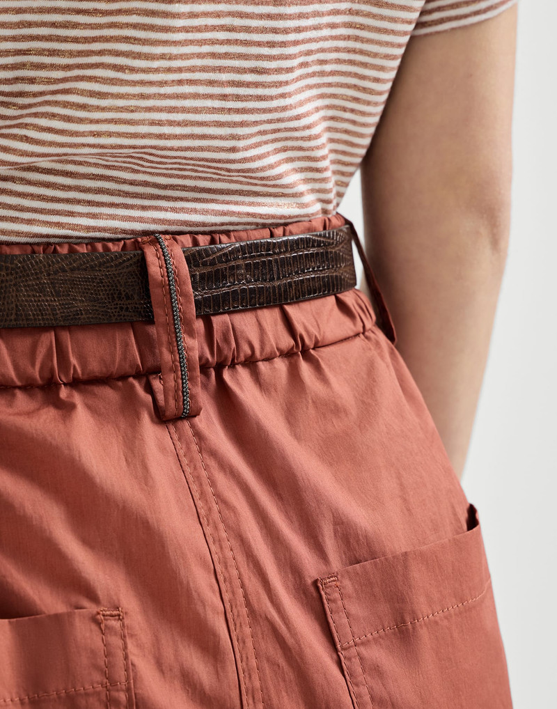 Lightweight poplin five-pocket track trousers with monili 4