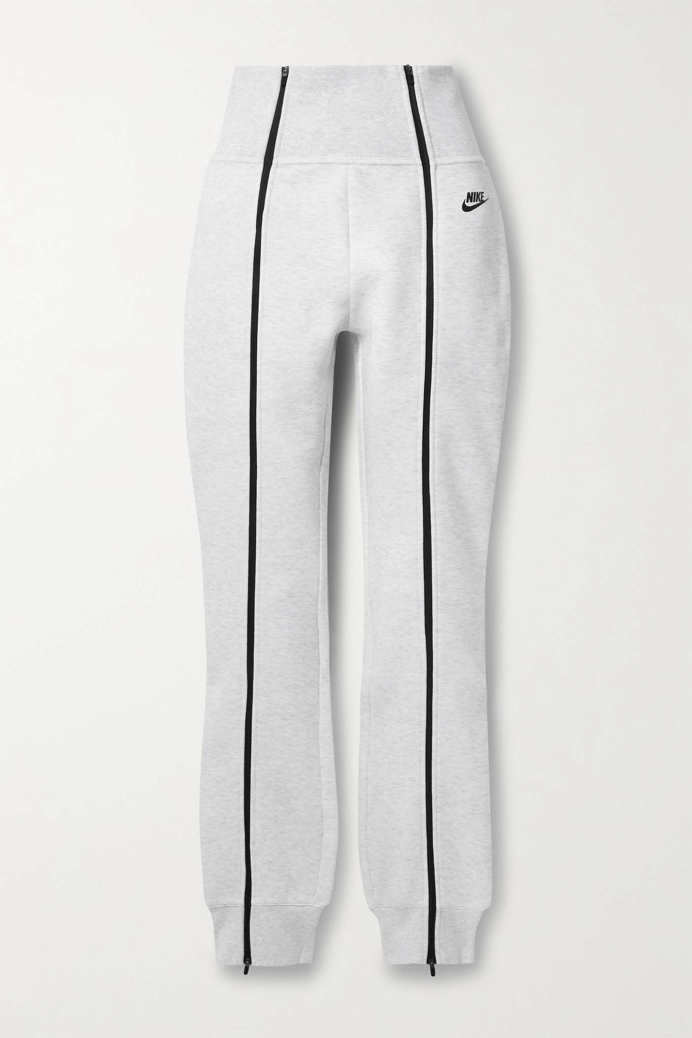 Zip-detailed cotton-blend jersey track pants - 1