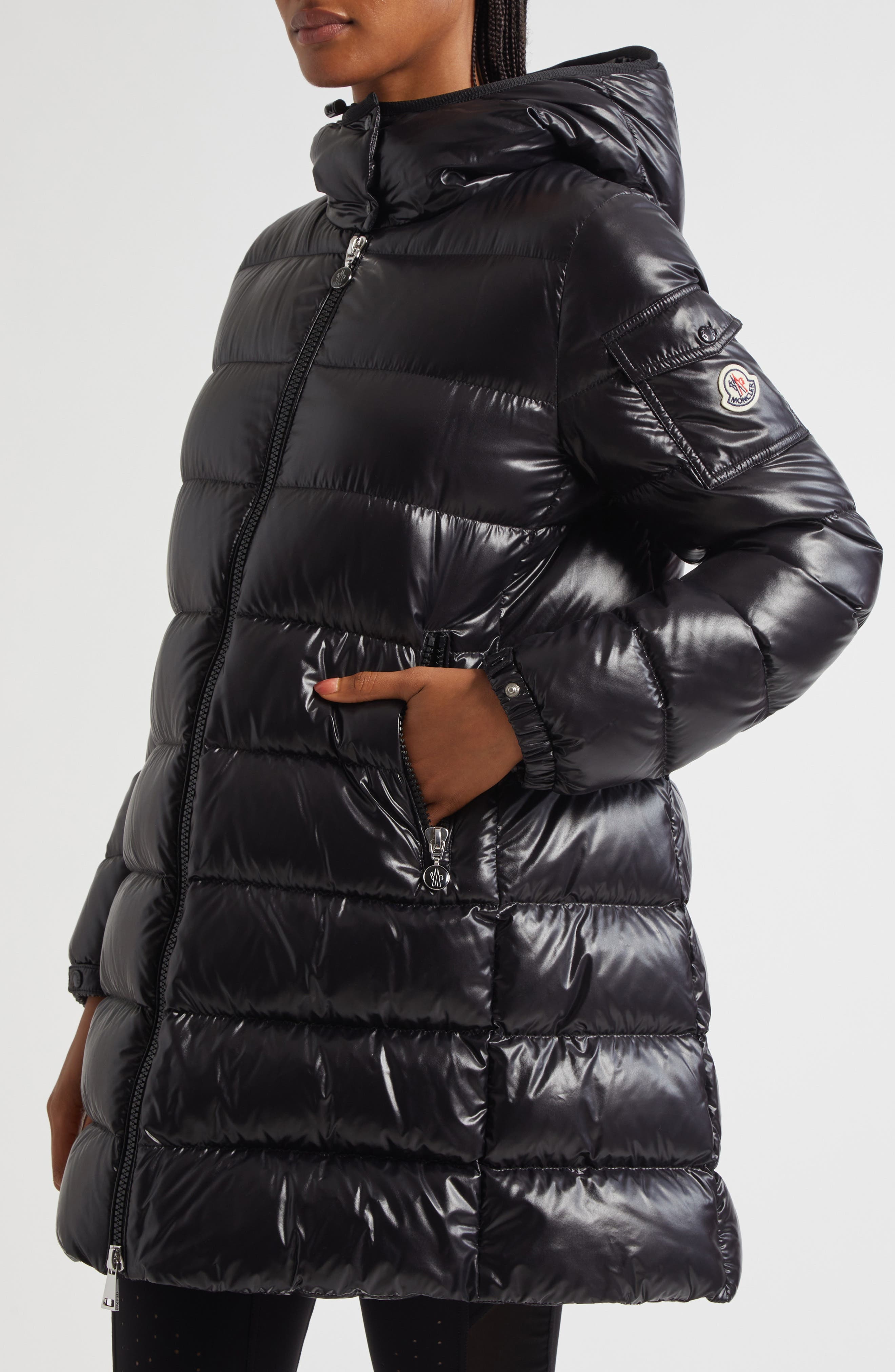 Moncler Courcelles Down Hooded Coat in Black at Nordstrom - 4
