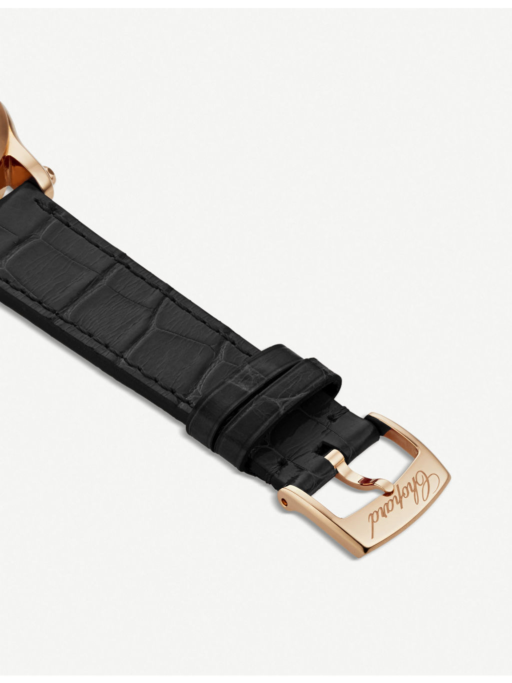 Happy Sport medium 18ct rose-gold diamond and alligator-embossed leather automatic watch - 4