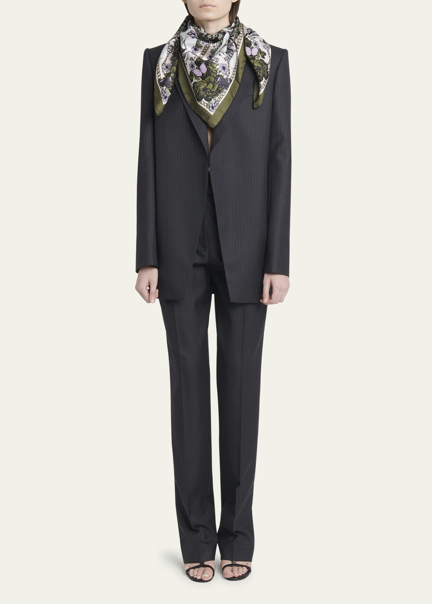 Blossom Skull Silk Twill Square Scarf - 2